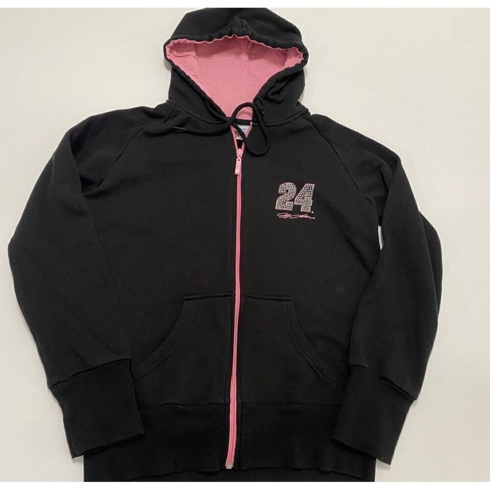 NASCAR Winners Circle -‎ L - Women's licensed # 24 rhinestones pink black hoodie